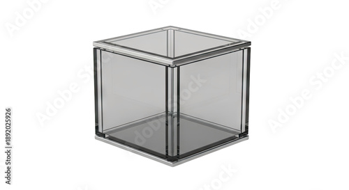 Glass cube with mirrored frame