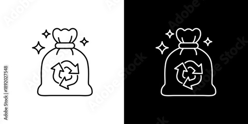 Recycling bag icon symbolizing environmental sustainability and waste management