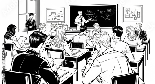 teacher and students in classroom