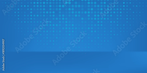 Set of 3d background with cylinder pedestal podium in blue with glowing glitter background. Abstract minimal wall scene mockup products display, Stage showcase.