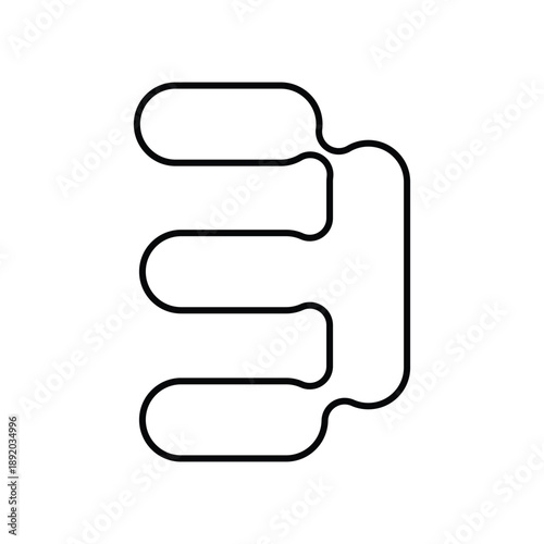 Molecule Number 3 Outline Line Typography Vector EPS
