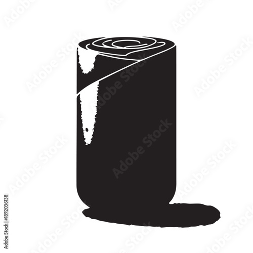 Black Burrito Silhouette Vector, High Quality Illustration on White Background