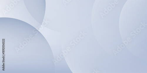 Realistic neumorphic studio. White podium in front of white concentric circles with glow. Vector illustration for website, presentation or print materials