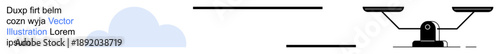 Legal systems, justice, equality, decision-making, impartiality, harmony. Balanced scales and cloud symbol, minimalist black and white design. Justice and equality concepts in a simple style