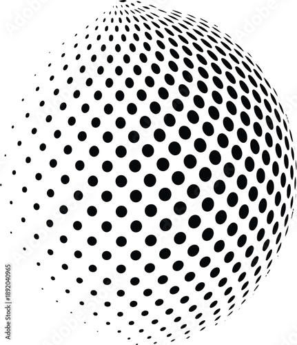 Halftone sphere dotted vector illustration. Circle halftone patterns dots logo. Globe vector illustration.