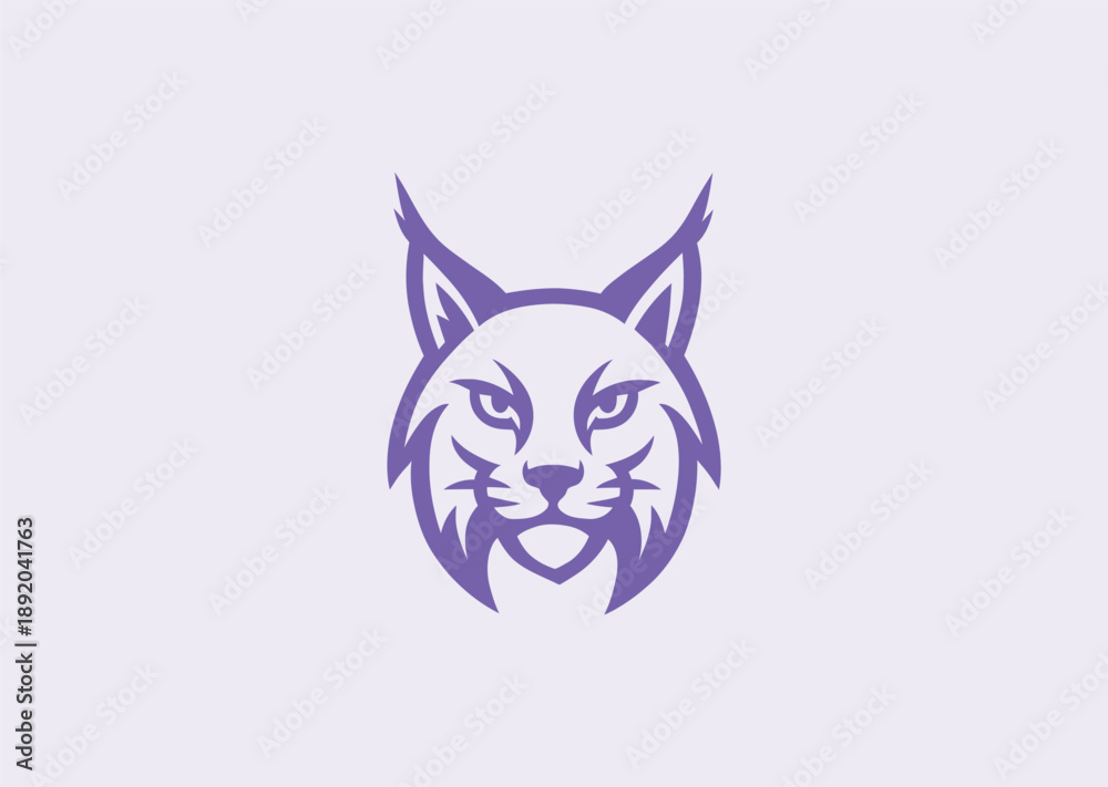 Fototapeta premium Simple modern lynx logo symbolizing sharp vision, elegance, and wild nature.