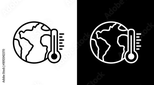Climate White Icon Set Vector 