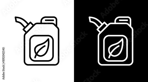 Eco Fuel White Icon Set Vector 
