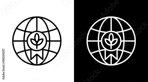 Fair Trade White Icon Set Vector 