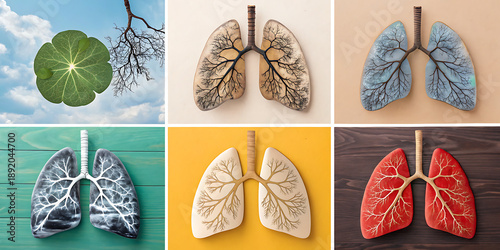 Healthy Human Lungs 2d illustration
