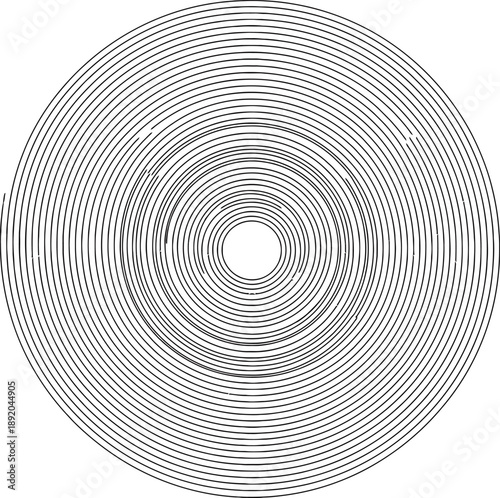 Intricate black and white geometric design featuring a complex array of concentric circles forming an elaborate radial pattern with an optical illusion effect