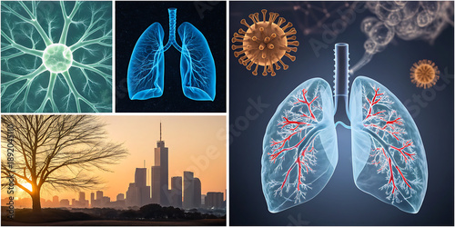 Healthy Human Lungs 2d illustration
