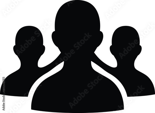 Illustration of a group of three people icons, symbolizing teamwork and community