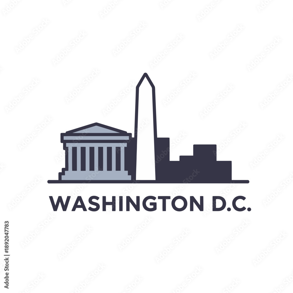 Fototapeta premium Washington DC Skyline with Iconic Landmarks.