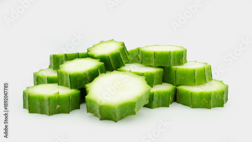 Tableau sur toile fresh luffa acutangula isolated on white