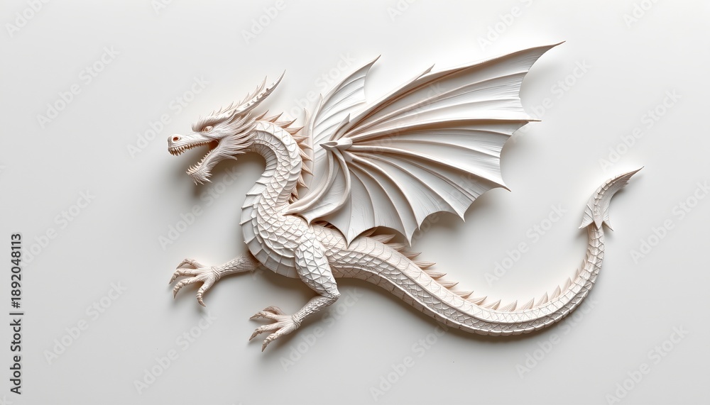 Fototapeta premium An intricately crafted three dimensional sculpture of a dragon