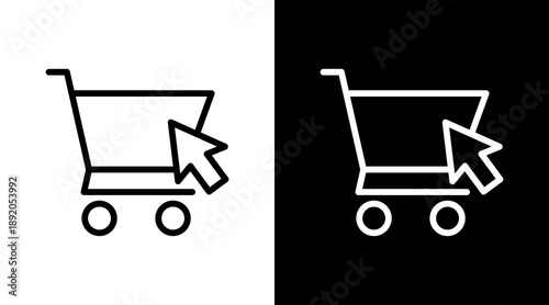 Add To Cart White Icon Set Vector 