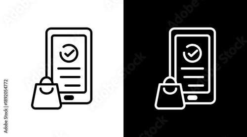 Online Sales White Icon Set Vector 