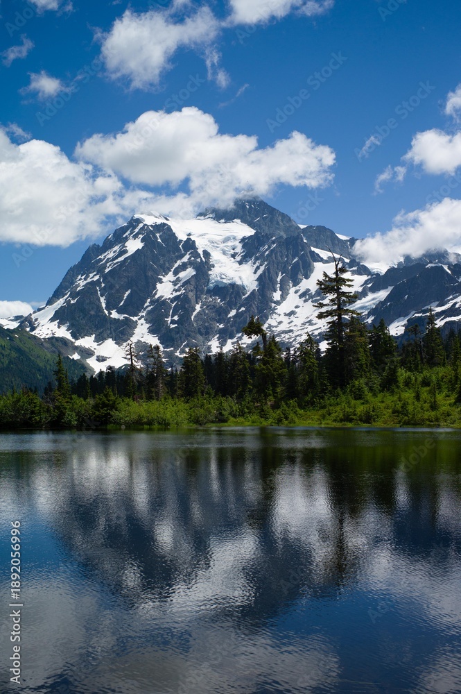 Fototapeta premium Mount Baker viewed from Picture Lake