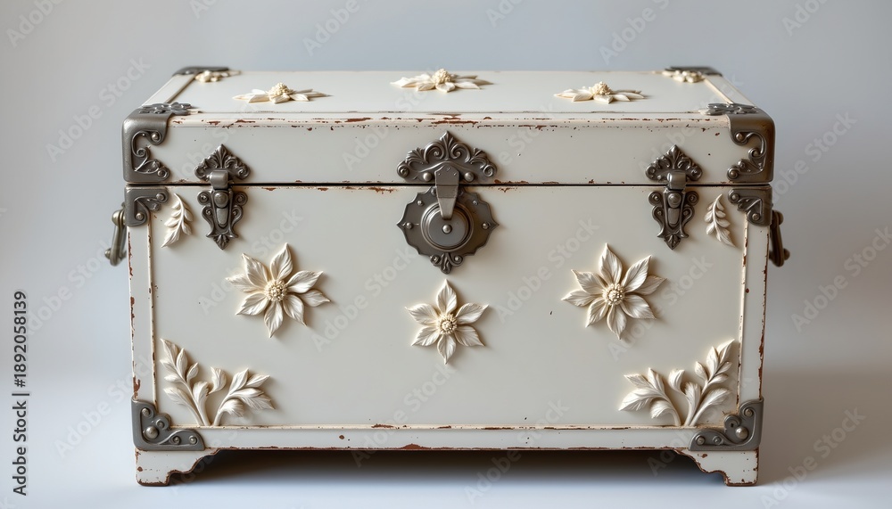 custom made wallpaper toronto digitalAn antique style wooden trunk with intricate designs and embellishments