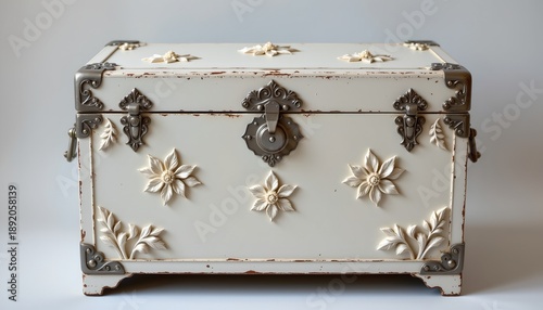 Wallpaper Mural An antique style wooden trunk with intricate designs and embellishments Torontodigital.ca