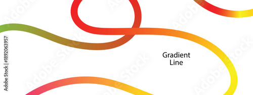 Wavy Graphic Design Elements. Abstract Lines with Gradient. Colorful dynamic curves. Multicolored doodle lines