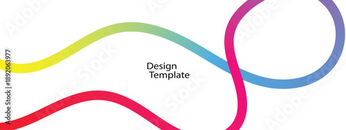 Colorful Gradient Ribbons.  curved lines. colour wave line