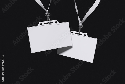 Realistic Landscape ID Card Mockup Blank