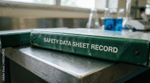 Safety Data Sheet Record Folder on Metal Table