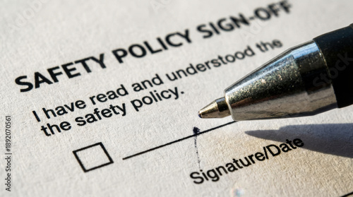 Safety Policy Sign Off