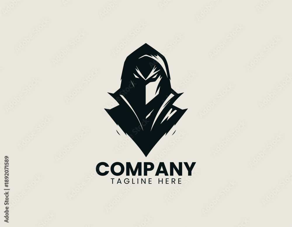 Fototapeta premium Masked Villain Black Vector Logo Illustration