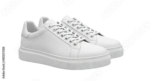 White Platform Leather Sneakers