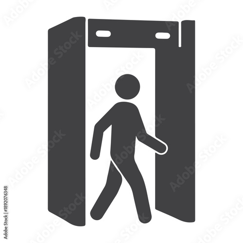 person,scanner,gate flat design for security checkpoint icon vector graphic for airport theme