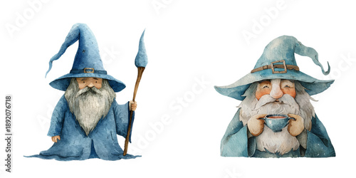 Cuadro en lienzo wizard watercolor vector illustration