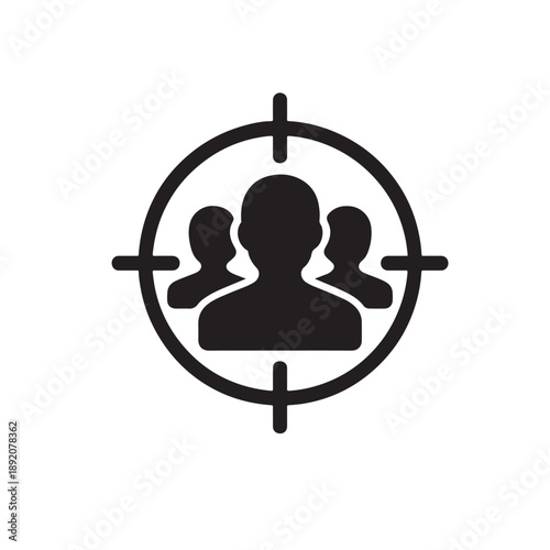 Target Audience Icon – People Group Inside Focus Scope
