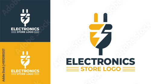 Electronics Store Logo Modern Minimalist Digital Retail Symbol.