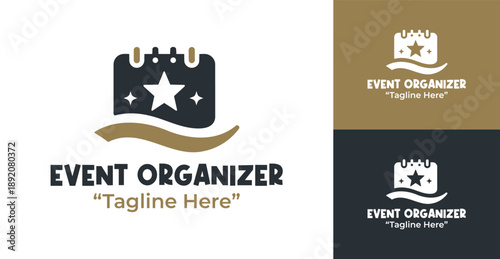 Event Organizer Logo Modern Minimalist Celebration Identity.