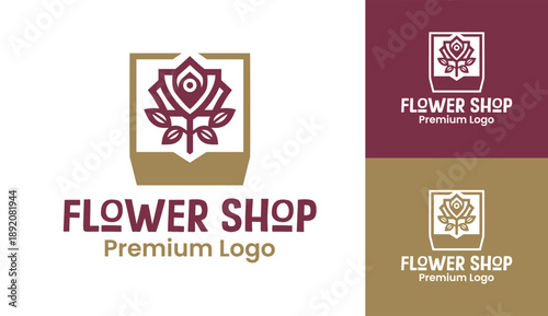 Flower Shop Premium Logo Modern Minimalist Luxury Floral Identity.