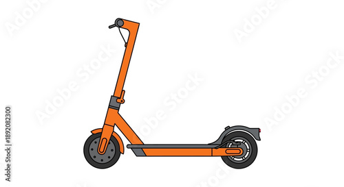 Orange scooter illustration facing left