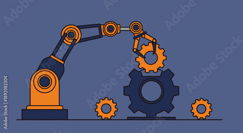 Robotic Arm Manipulates Gears