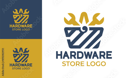 Hardware Store Logo Modern Minimalist Building Supply Mark.