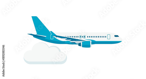 Airplane flying right above cloud