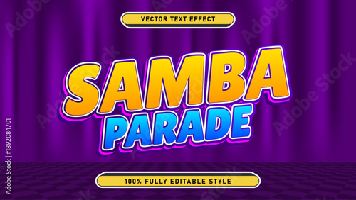 Samba Parade Text Effect - Editable Vector Style for Festive Designs