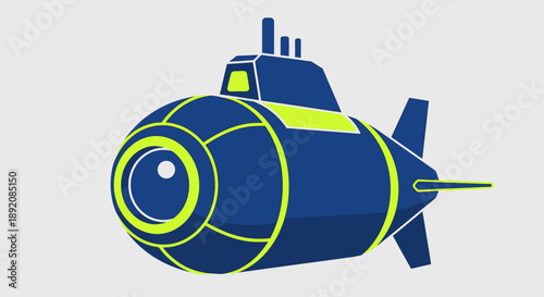 Submarine Side View Illustration
