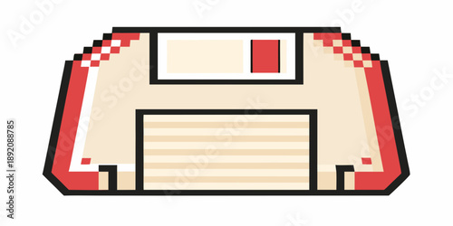 Pixelated illustration of a classic 3 5 inch floppy disk