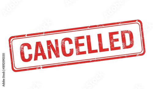 Red cancelled stamp on for marking documents as invalid or void with clear text