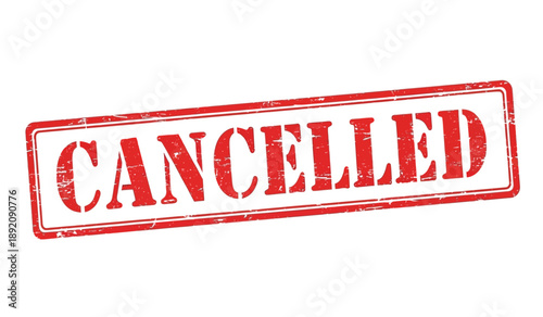 Red cancelled stamp on for marking documents as invalid or void with clear text