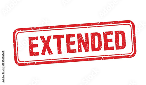 Red extended stamp on with distressed texture