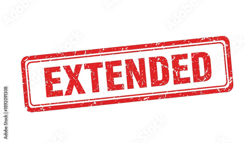 Red extended stamp on with distressed texture