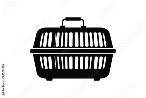 Pet carrier icon. animal transport cage concept. travel container for pets vector illustration